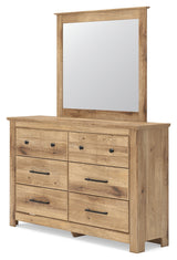 Side view of Makidern dresser and mirror
