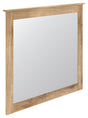 Makidern Tan Bedroom Mirror angled view showing wood grain finish