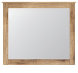 Makidern Tan Bedroom Mirror head-on view without mounting bracket