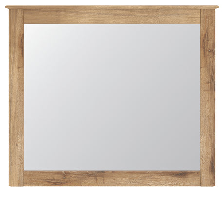 Makidern Tan Bedroom Mirror head-on view without mounting bracket