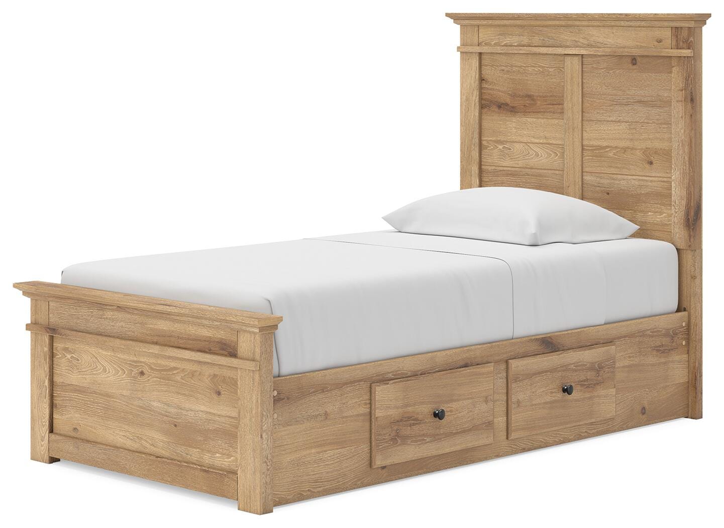 Makidern Twin Panel Storage Bed at an angle