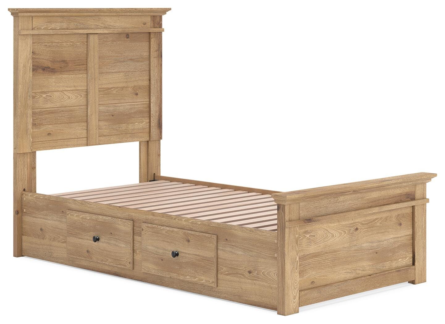 Makidern Twin Panel Bed headboard close-up