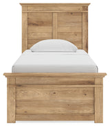Makidern Tan Twin Panel Bed back view