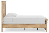 Makidern Tan Twin Panel Bed headboard close-up
