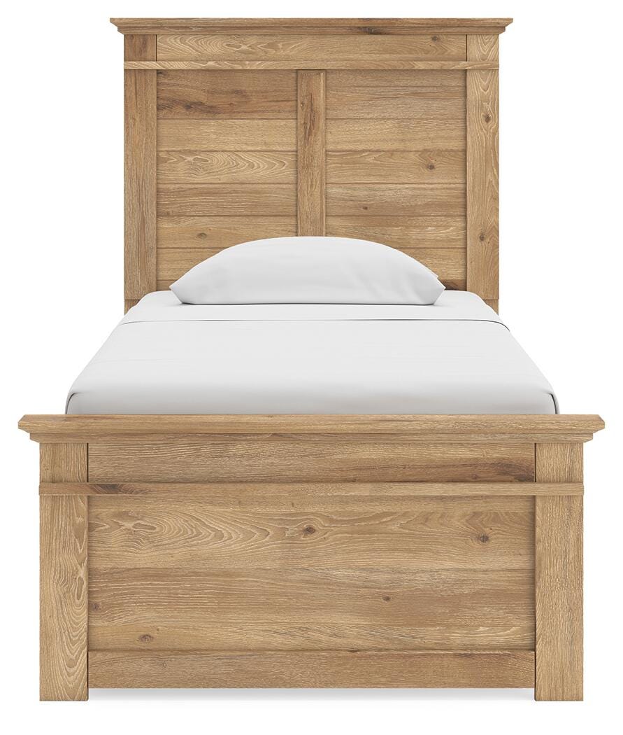 Makidern Tan Twin Panel Storage Bed view 7