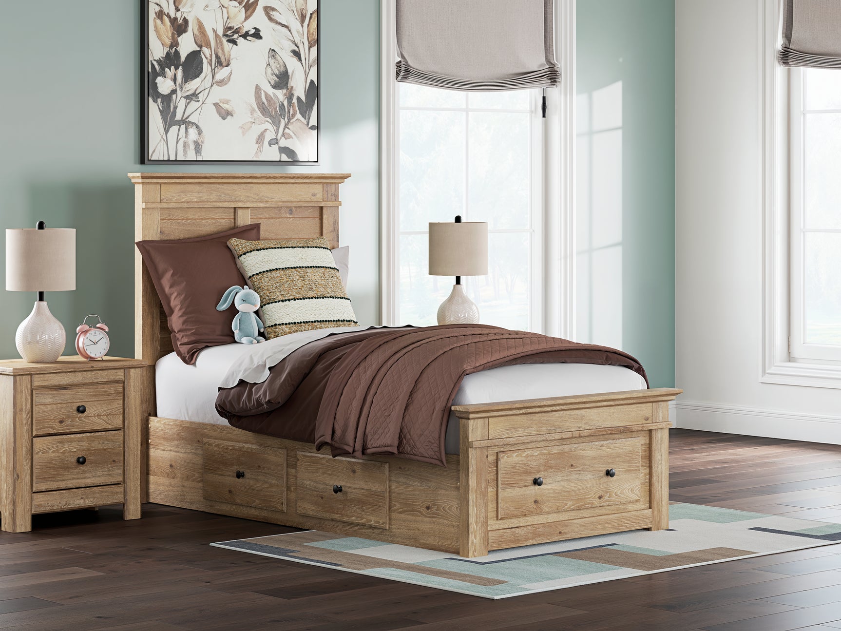 Makidern Twin Panel Bed assembled set