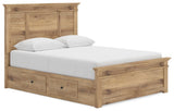 Makidern Queen bed storage drawers open