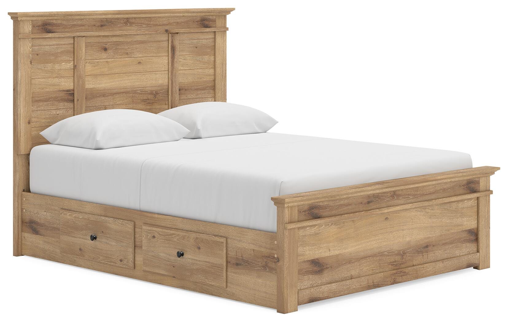 Makidern Queen bed storage drawers open