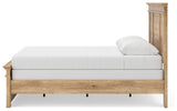 Makidern tan queen panel bed side alternate angle