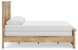 Makidern tan queen panel bed side view