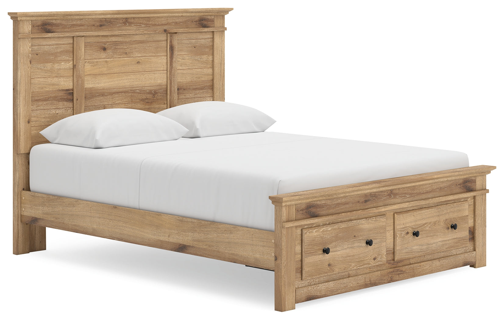 Makidern Tan Queen Panel Storage Bed front view