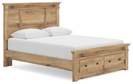 Makidern Tan Queen Panel Storage Bed front view