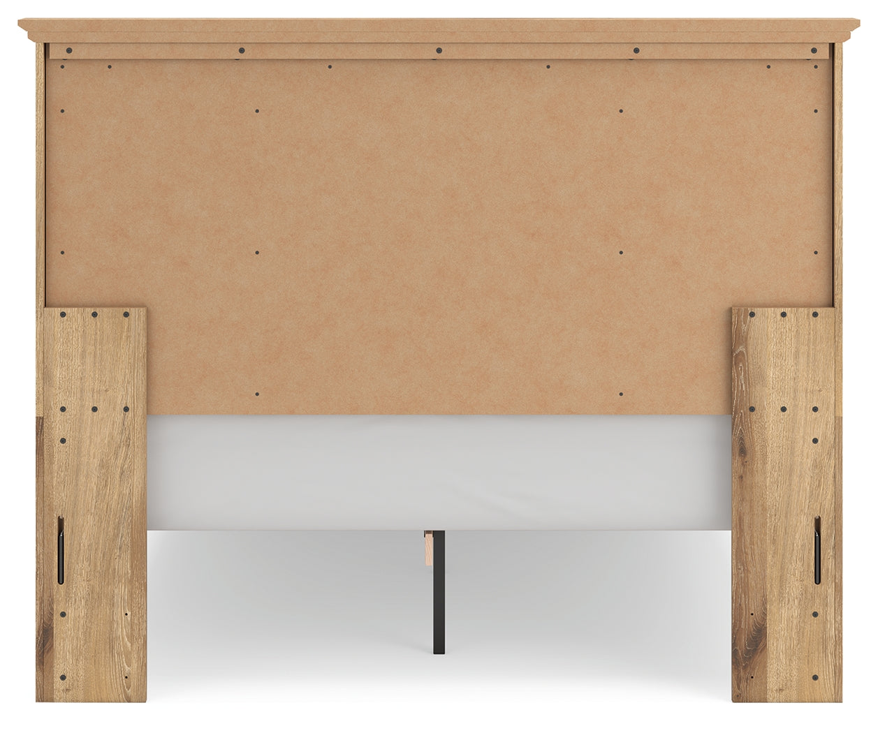 Makidern Tan Queen Panel Storage Bed side angle