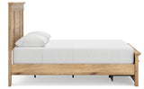 Makidern Tan Queen Panel Storage Bed side angle