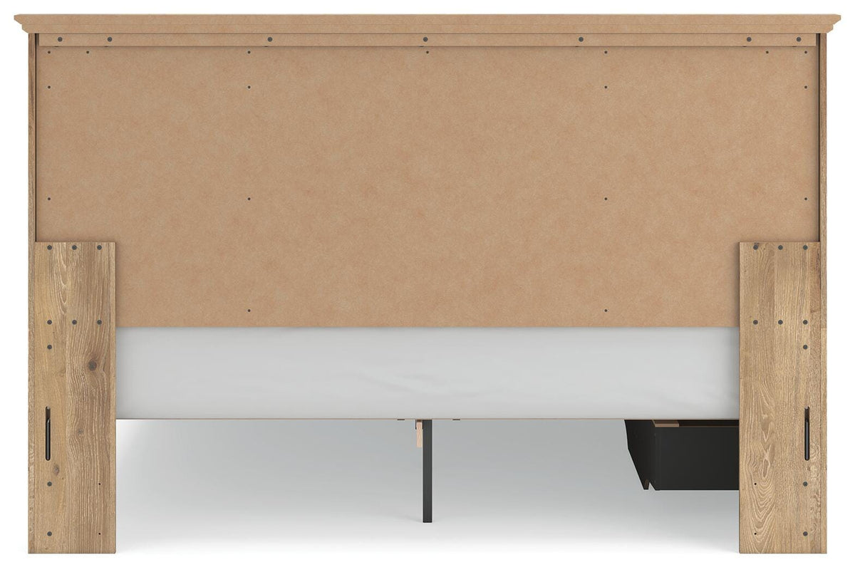 Makidern Tan King Panel Storage Bed view 8