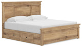 Bedroom setup with Makidern king panel bed