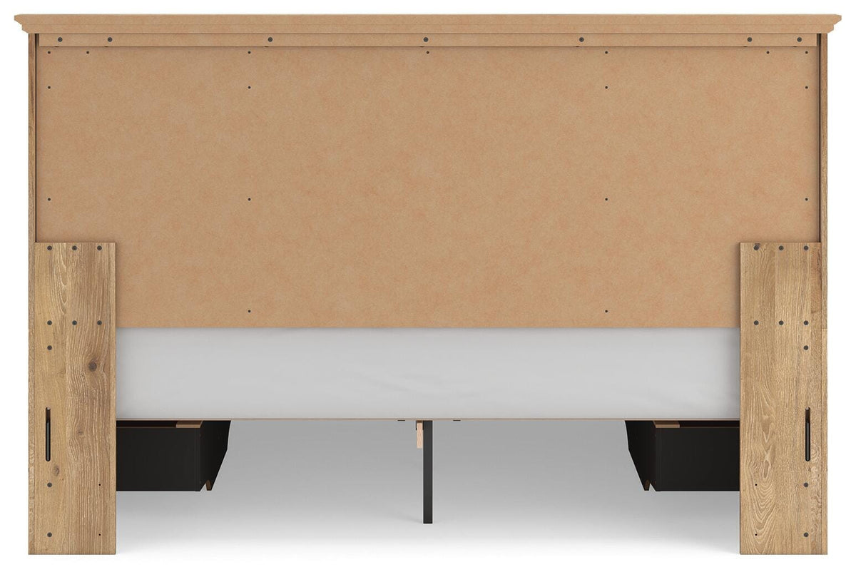Makidern Tan King Panel Storage Bed view 9