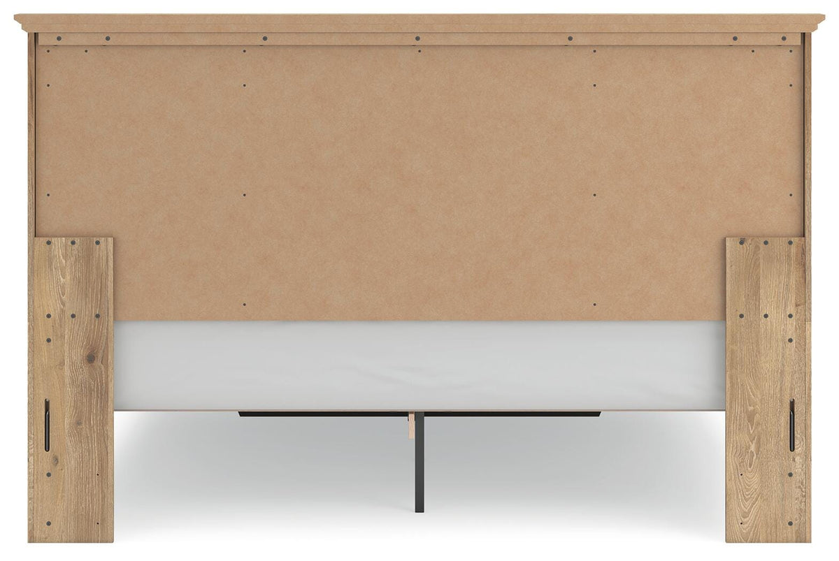 Makidern Tan King Panel Storage Bed view 8