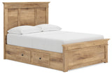 Makidern Full Panel Storage Bed back view