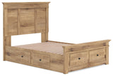 Makidern Full Panel Storage Bed headboard close-up