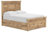 Makidern Full Panel Storage Bed side angle
