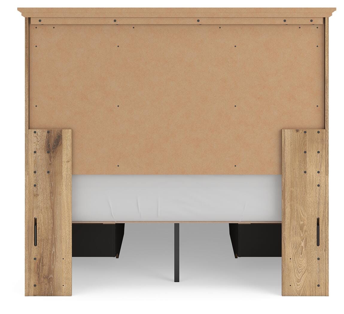 Makidern Tan Full Panel Storage Bed view 9