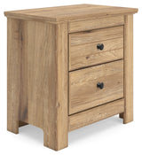 Makidern Tan Nightstand angled view