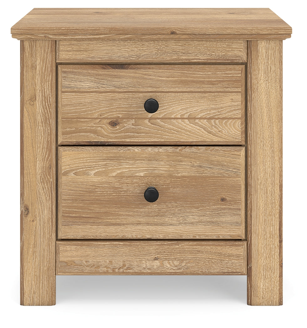 Makidern Tan Nightstand head-on view