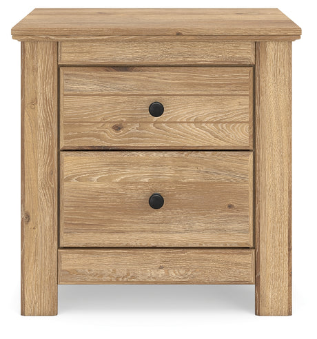Makidern Tan Nightstand head-on view