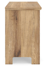 Makidern Tan Nightstand side view