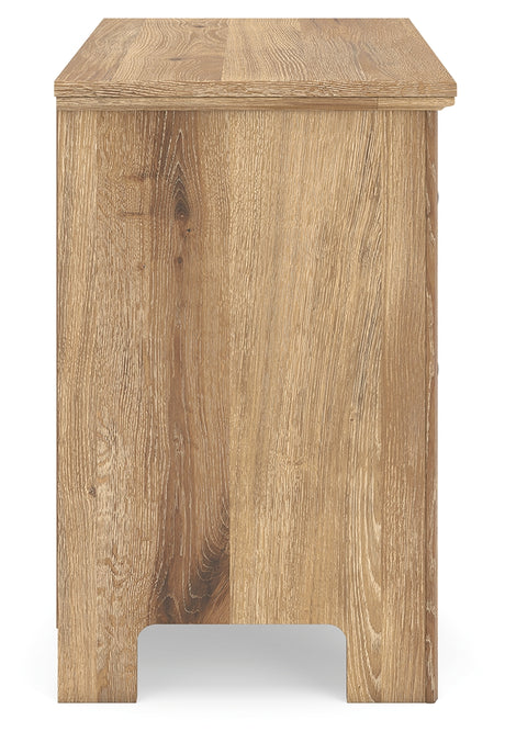 Makidern Tan Nightstand side view