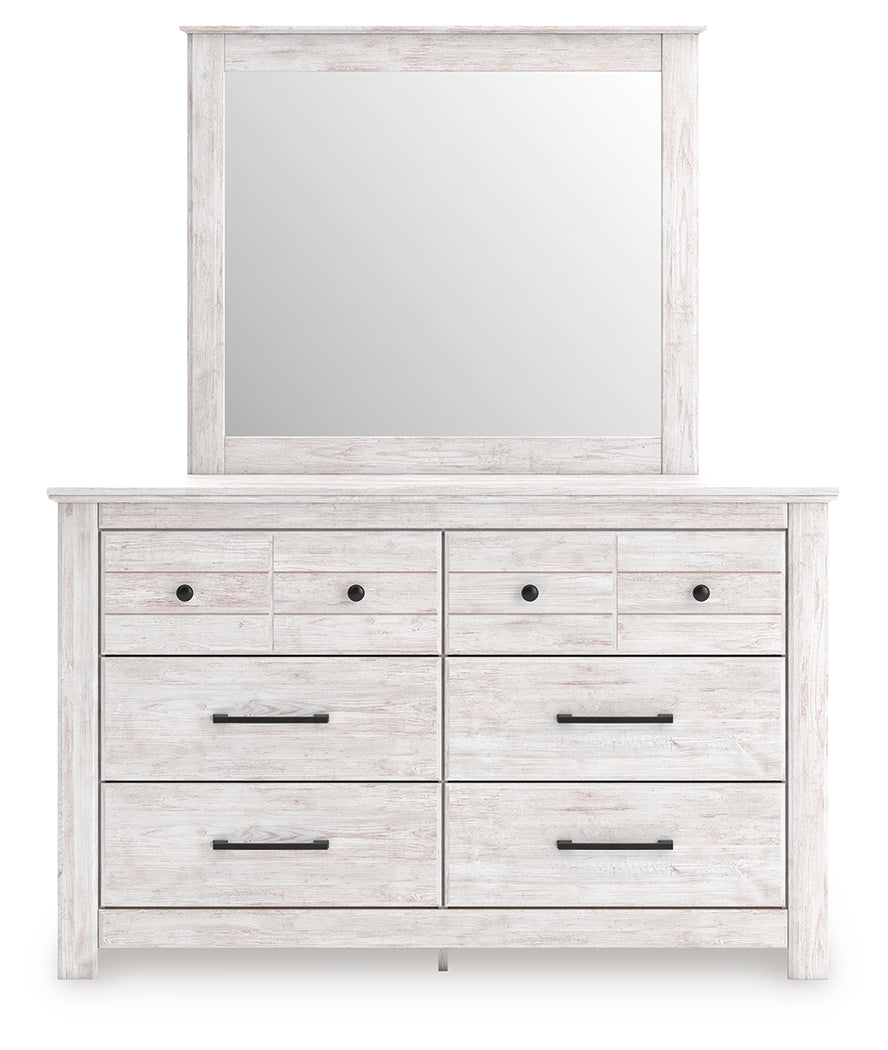 Makidern dresser and mirror head-on view