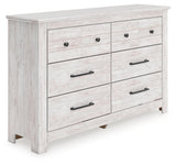 Makidern Dresser side angle showing whitewash finish