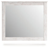 Makidern whitewash bedroom mirror head-on view without bracket