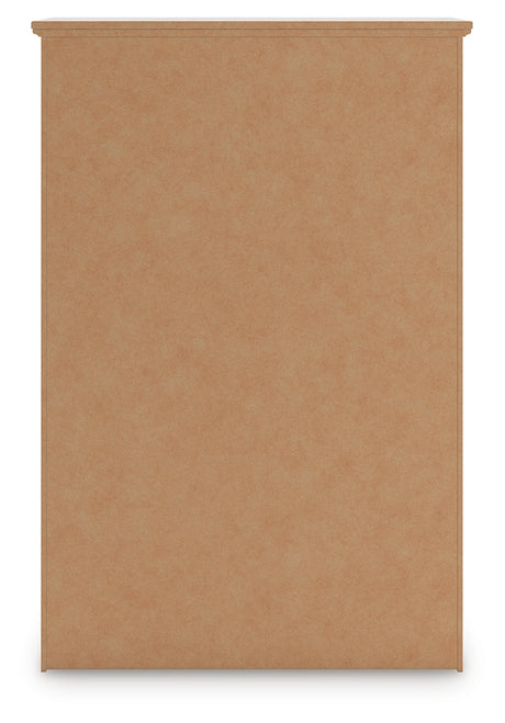 Back view of Makidern whitewash chest of drawers
