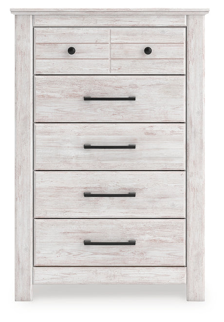 Head-on view of Makidern chest of drawers