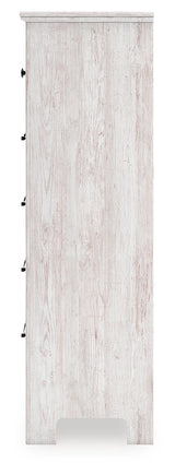 Side alternate angle of whitewash chest of drawers