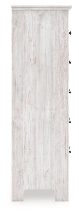 Side view of chest featuring hardware details