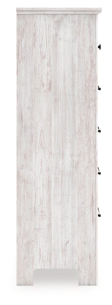 Side view of chest featuring hardware details