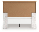 Makidern Whitewash Queen Panel Bed back view