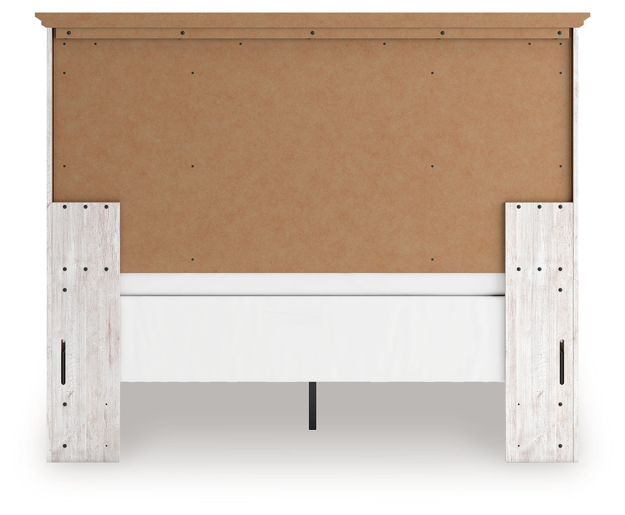 Makidern Whitewash Queen Panel Bed back view