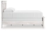 Makidern Whitewash Queen Panel Bed side profile
