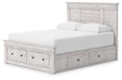 Makidern Whitewash Queen Panel Storage Bed from Decor Furniture