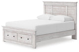 Makidern queen storage bed side angle