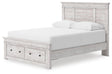 Makidern Whitewash Queen Panel Storage Bed from Decor Furniture