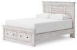 Makidern Whitewash Queen Panel Storage Bed from Decor Furniture