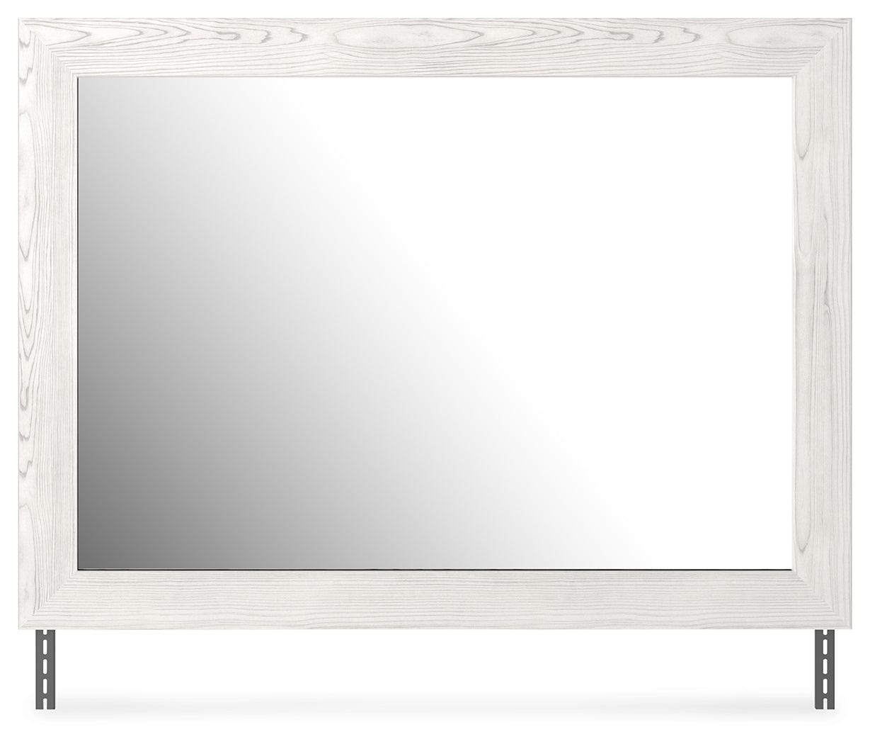 Gerridan White Rustic Bedroom Mirror head-on view