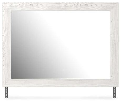 Gerridan White Rustic Bedroom Mirror head-on view