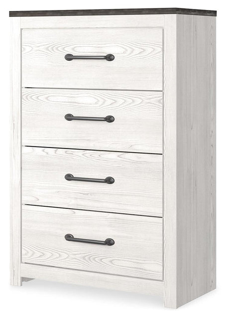 Gerridan White Gray Chest of Drawers front angle view