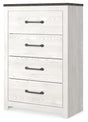 Gerridan White Gray Chest of Drawers front angle view